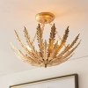Dekoracyjny plafon sufitowy liściasty złoty metalowy designerski nowoczesny dekoracyjny Delphine 95039 ENDON